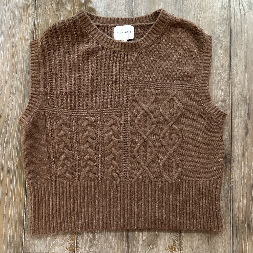 CUTEST Pink Rose Sweater Vest - Picture 2 of 9